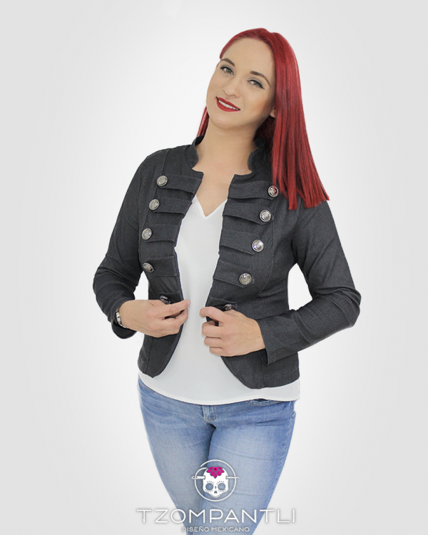 CHAQUETA MILITAR CON BOTONES