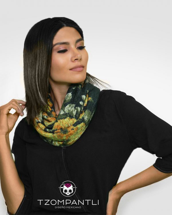 BUFANDA GRIS CON AMARILLO